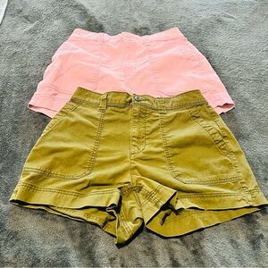 Old Navy High-Waist Shorts in Pink and Olive 2 Pairs 1 Price